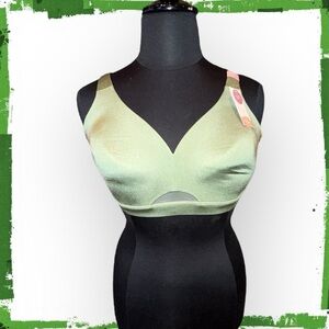 NWT LANE BRYANT Comfort Bliss Lightly Lined No-Wire Bra Shimmer Hedge Green 42C